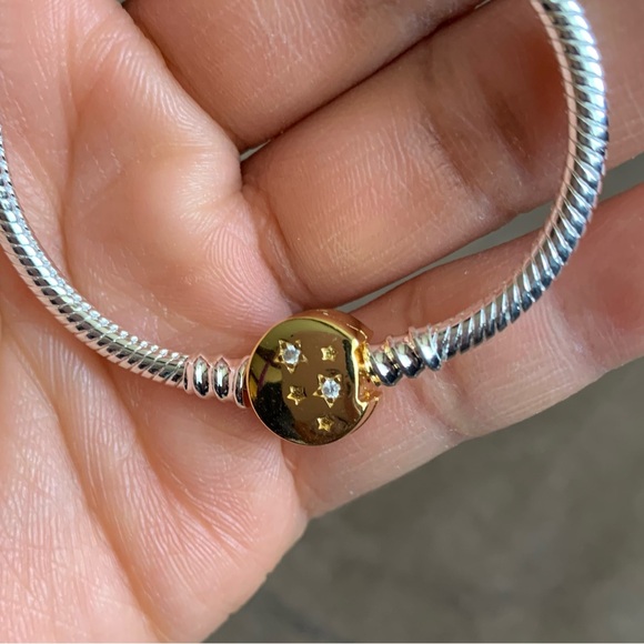 NWOT Moments Shooting Star Clasp Snake Chain Bracelet Sterling Silver 925 - Picture 7 of 10